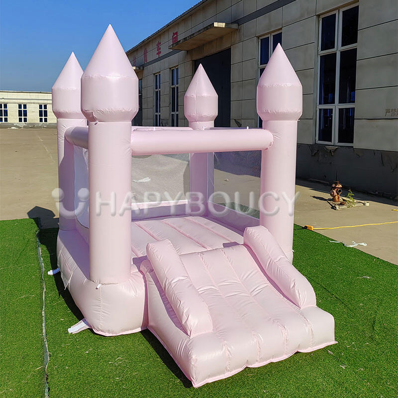 Pink Bouncy Castle Inflatable Jumping Castles Pastel Mini Pink Bounce House Indoor