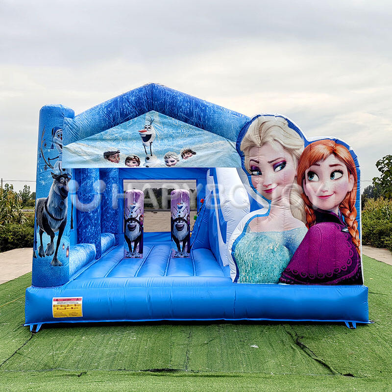Princess Ice Jumping Castles Combo Inflatable Bouncer with Slide Frozen Bouncy Castle for Kids