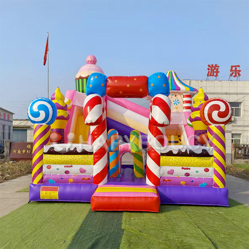 Fabryczna nadmuchiwana huśtawka w kształcie cukierka – nadmuchiwana huśtawka w kształcie cukierka, nadmuchiwana wieża skokowa „Sugar Shack”, nadmuchiwana zjeżdżalnia dla dzieci na imprezy – do sprzedaży