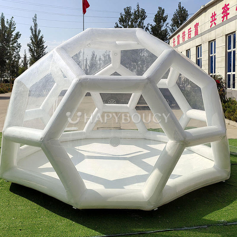 Tente gonflable transparente pour le football Dôme clair étanche pour le camping et les événements Bulle de neige