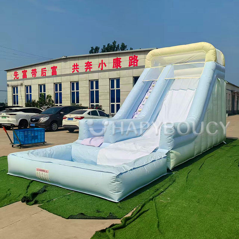 Factory Water Slide with Splash Pool Water Park Pastel Inflatable Water Slide