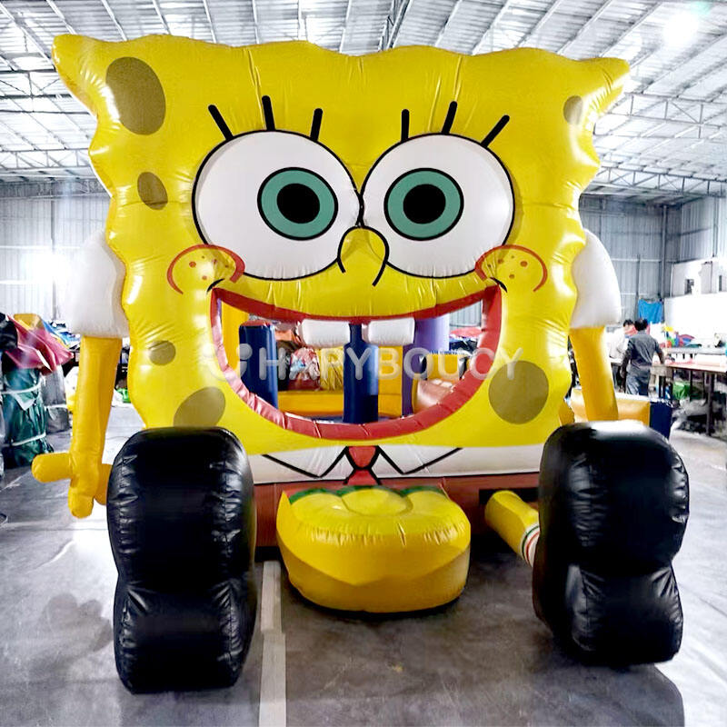 Blow Up Spongebob Bouncy Castle Jumping Bouncer Cartoon Sponge Bob Bounce House with Slide