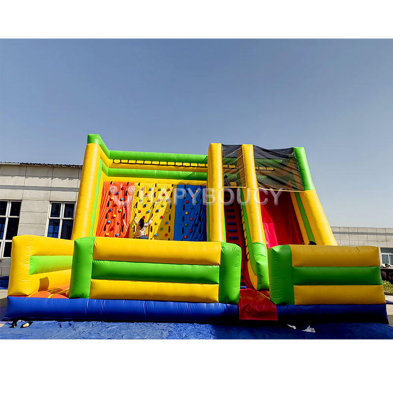 Jeu en Plein Air Mur d'Escalade Inflatable Rocher Glissade Géante pour Adultes
