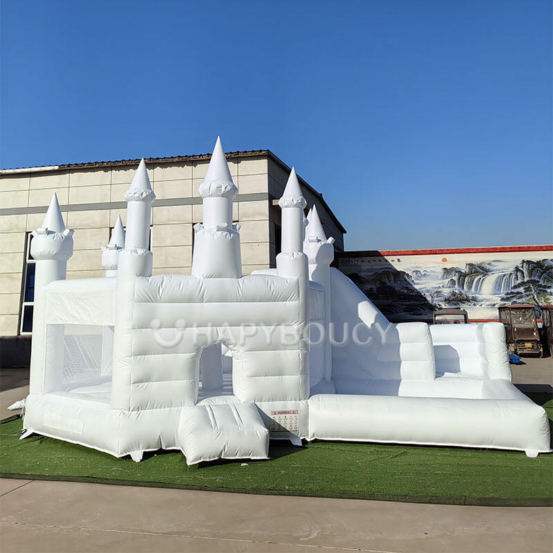 Modern Bouncy Castle Combo White Bounce House With Slide and Ball Pit Inflatable Bouncer for Kids Event Party