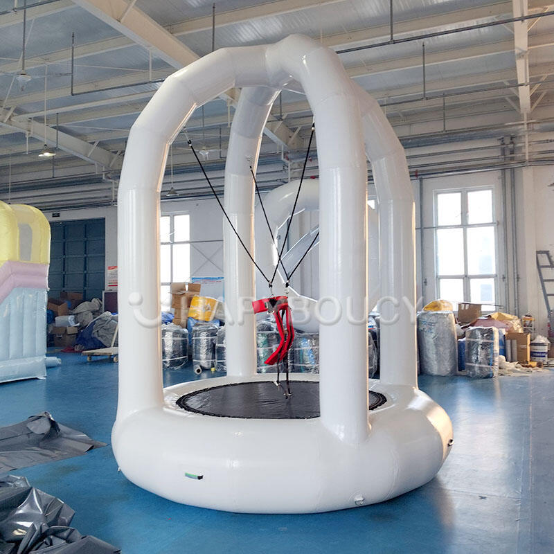 Stable Commercial PVC Trampoline Inflatable Jumping Bouncer Airtight Bungee Games with Skipping Rope