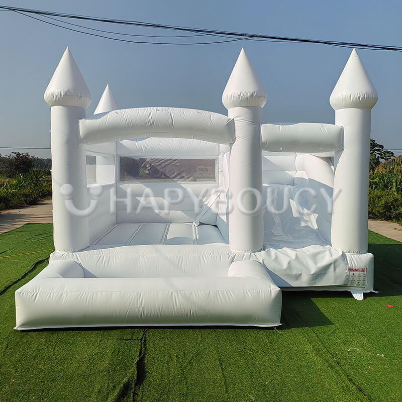 White Inflatable Bounce House Combo Inflatable Bouncy Castle with Ball Pit for Wedding Party