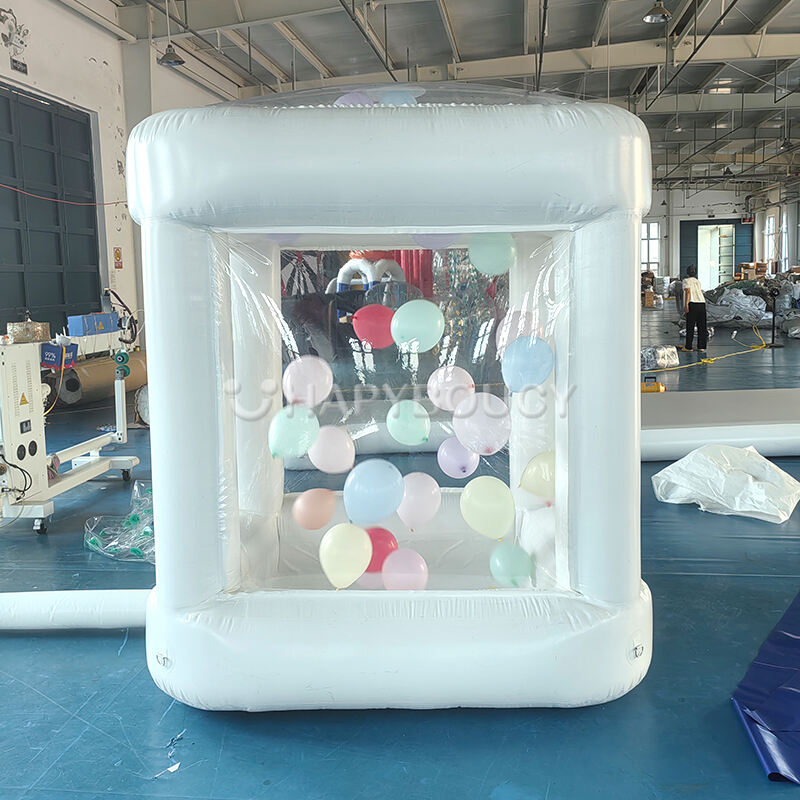 PVC White Cash Cube Game Inflatable Cash Box Party Rental Money Booth Commercial Inflatable Cube Cash Grab Machine