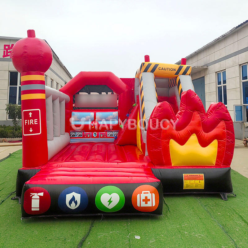 Fale Eneliga o le Fale Eneliga o le Fale Eneliga o le Fale Inflatabeli o le Fire Department Slide Combo o le Fireman Bouncer