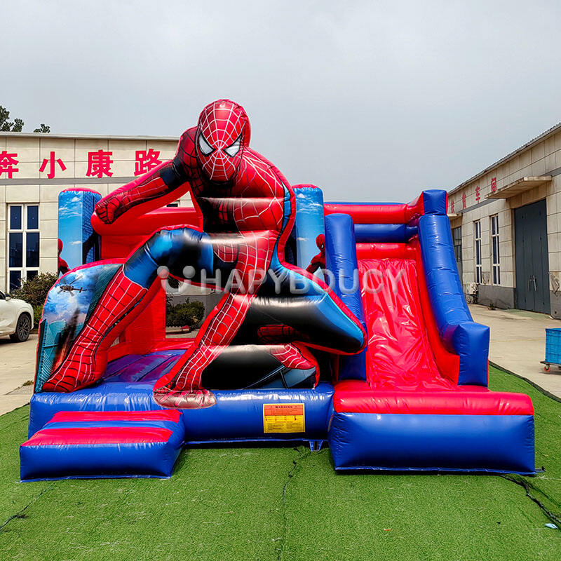 Inflatable Bouncer Slide Spider Man Bouncy Castle Combo Spiderman Inflatable Bounce House for Kids