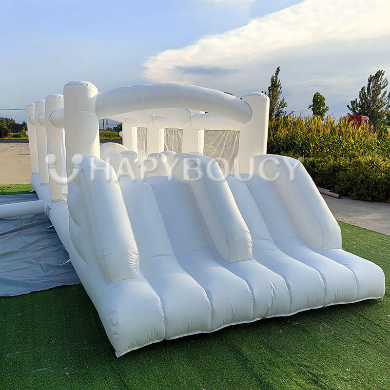 Inflatable Bounce House White Inflatable Obstacle Course Inflatable ...