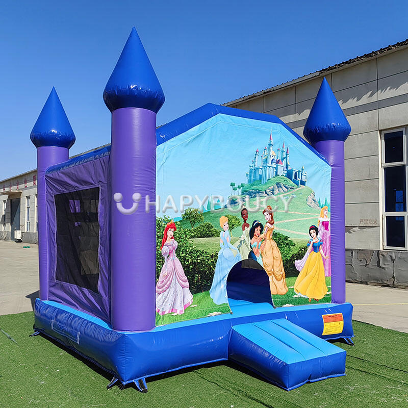 Princess Theme Inflatable Bounce House with Banner Palace Inflatable ...