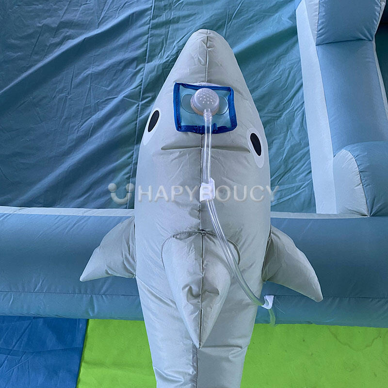Oxford Fabric Dolphin Inflatable Bounce Slide with Pool Backyard Water ...