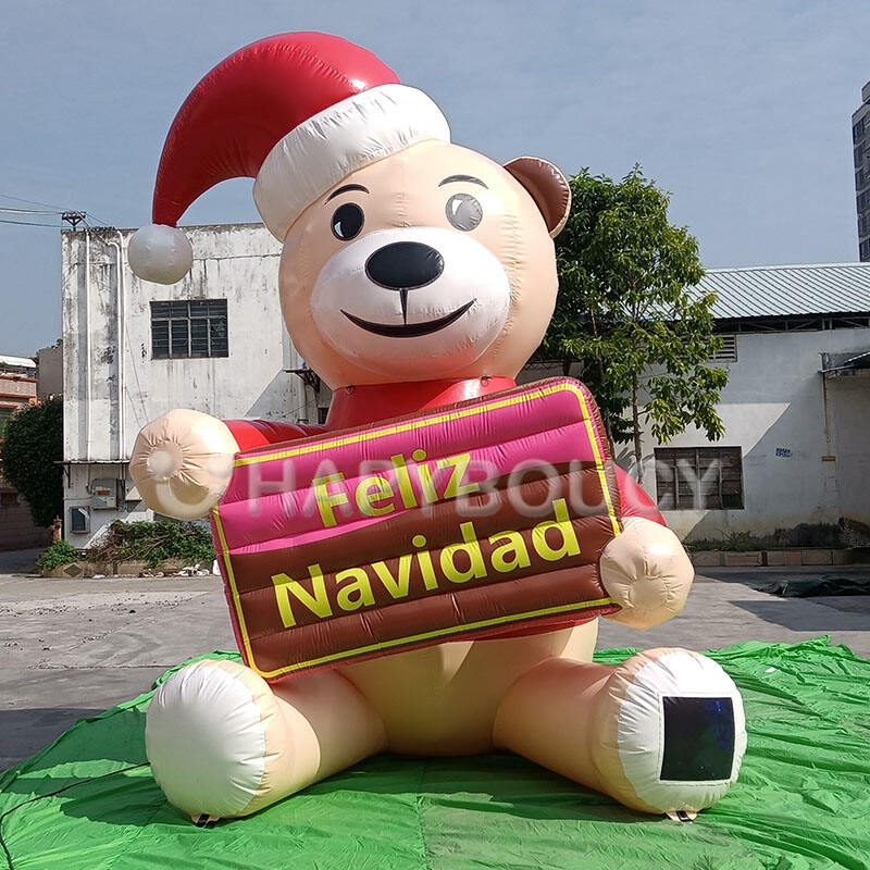 Custom Giant Santa Decoration PVC Inflatable Christmas Bear for Parties