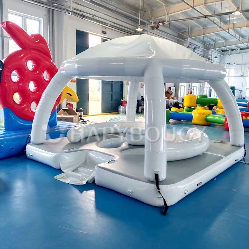 Water bar Inflatable Island Commercial Platform Bar Floating Dock Play ...