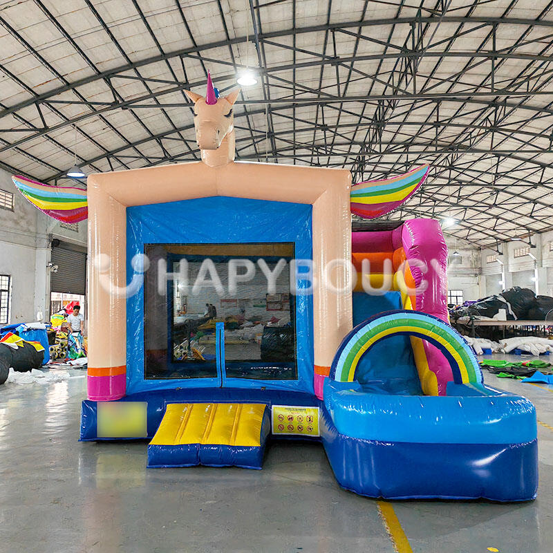 Custom Kids Party Inflatable Unicorn Jumping Castle with Moonwalk ...