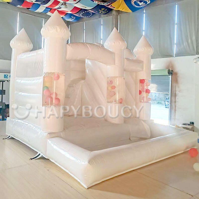 Floating Balloon White Inflatable Ball Pit Bounce House  Company Soft Play Inflatable Bubble Bouncy Castle for Sale