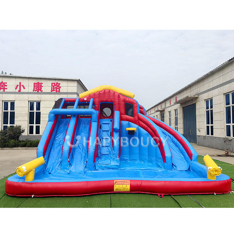 Larg Larg Atdheu Larg Larg Atdheu Slide Bouncy House me Larg Larg Atdheu Pool PVC Material