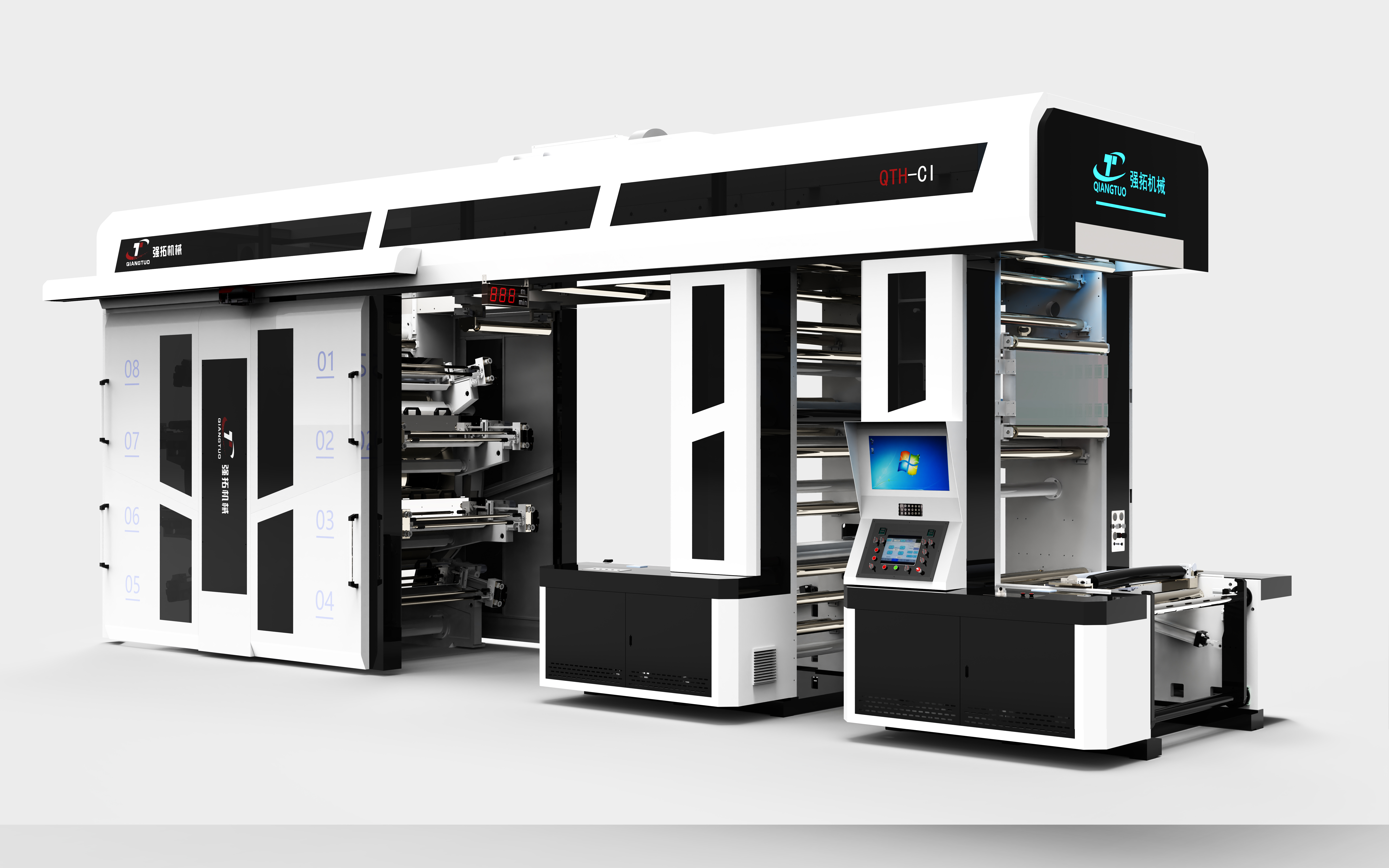 Thin film high-speed printing semi servo satellite flexographic printing machine