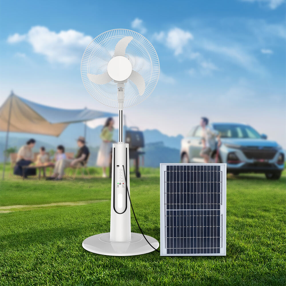 18 Inch Oscillating Free Stand Floor Fan 16 Inch Rechargeable Solar Electric Standing Fan With Remote Control