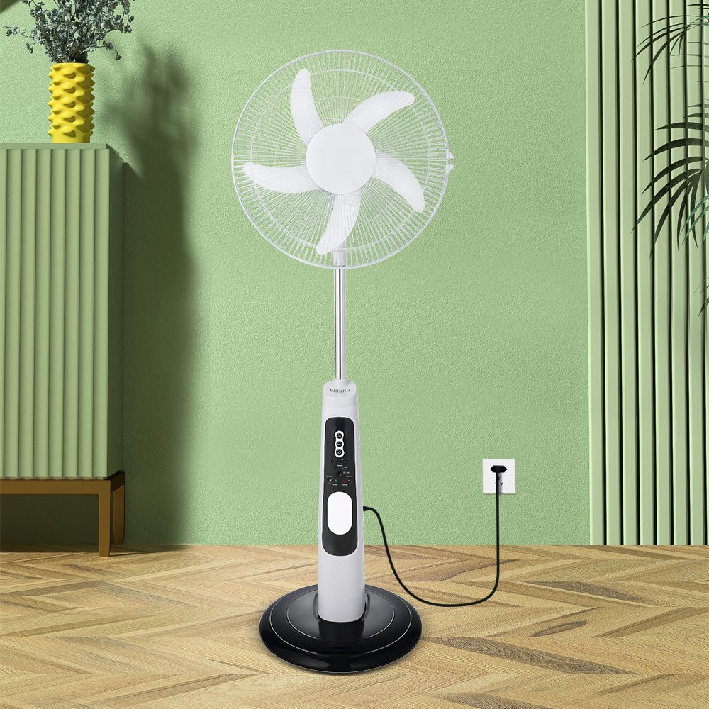 Multi-purpose Floor Fans Electrical Floor Air Cooling Standing Fan Solar Rechargeable Fan Ang mga ito ay may mga mga mga tampok na ito