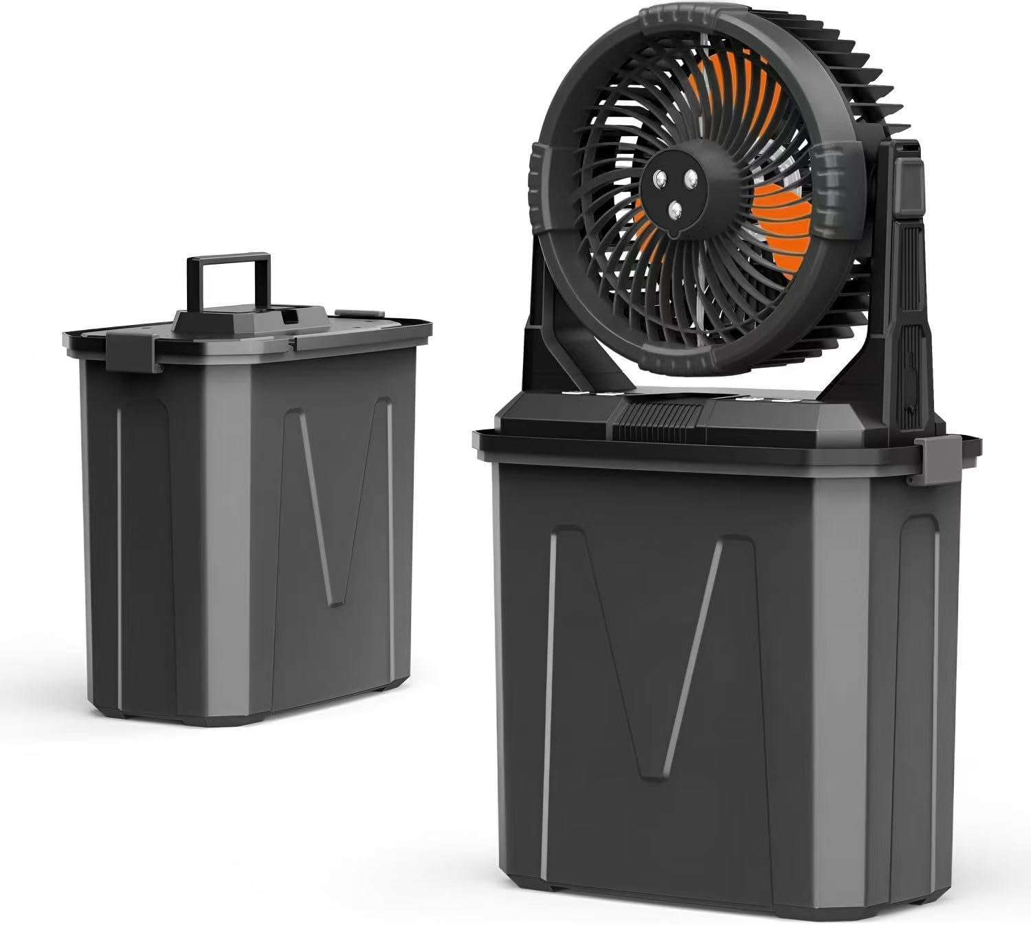 10L big capacity water mist spray fan rechargeable led lighting brushless motor fan 