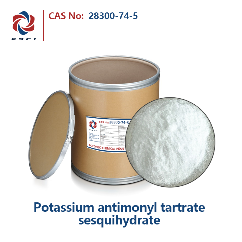 Potassium antimonyl tartrate sesquihydrate CAS 28300-74-5