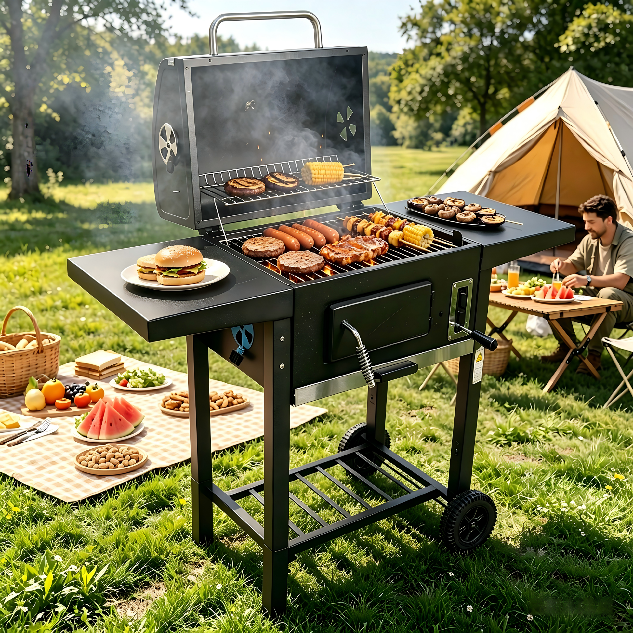 SCB-02-01Trolley Charcoal Barbecue Grill