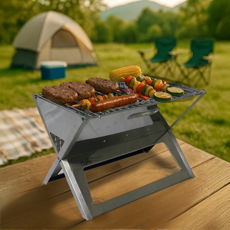 SCB-03 Parrilla de carbón plegable en forma de X de acero inoxidable