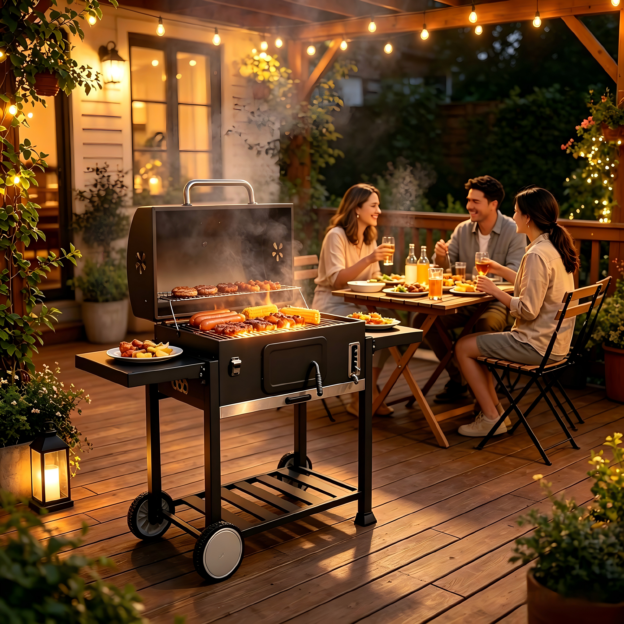 SCB-02-04 XXL Big Trolley Charcoal Barbecue Grill