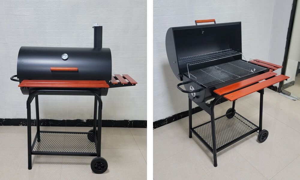 1Adjustable Height Large Barrel BBQ Grill with Side Table.jpg