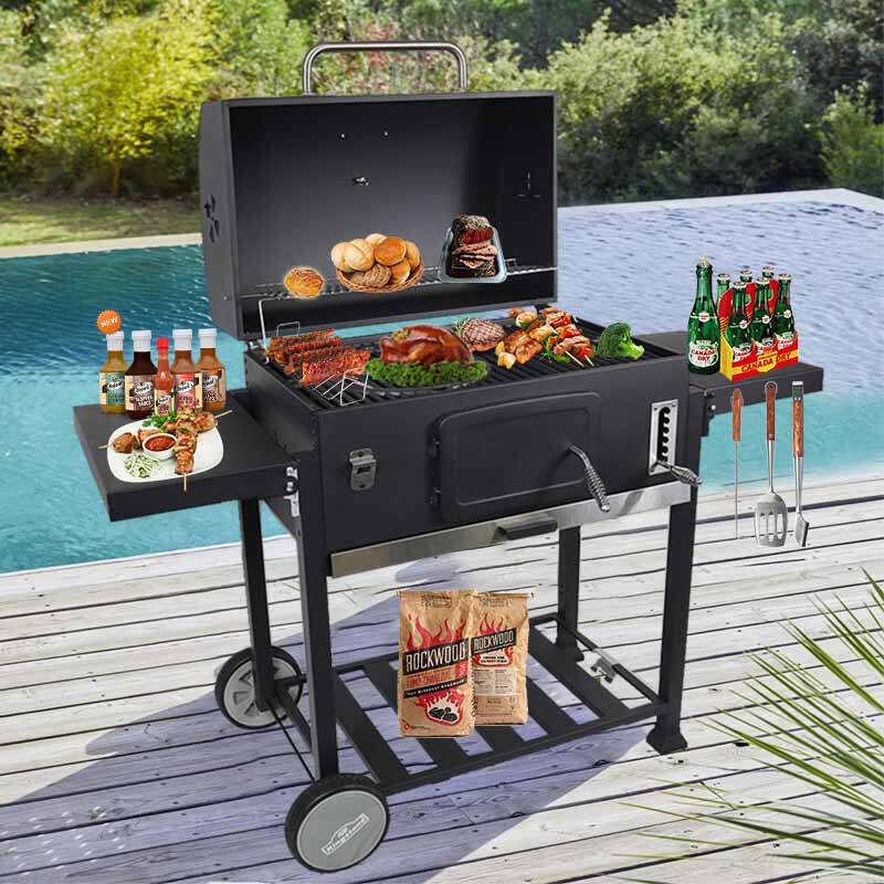 SCB-02-04 Parrilla de Carbón con Carrito XXL Grande