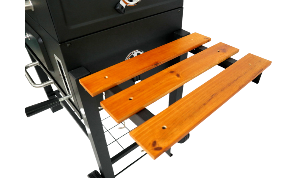 003Big Trolley Charcoal Barbecue Grill With Wooden Table.png