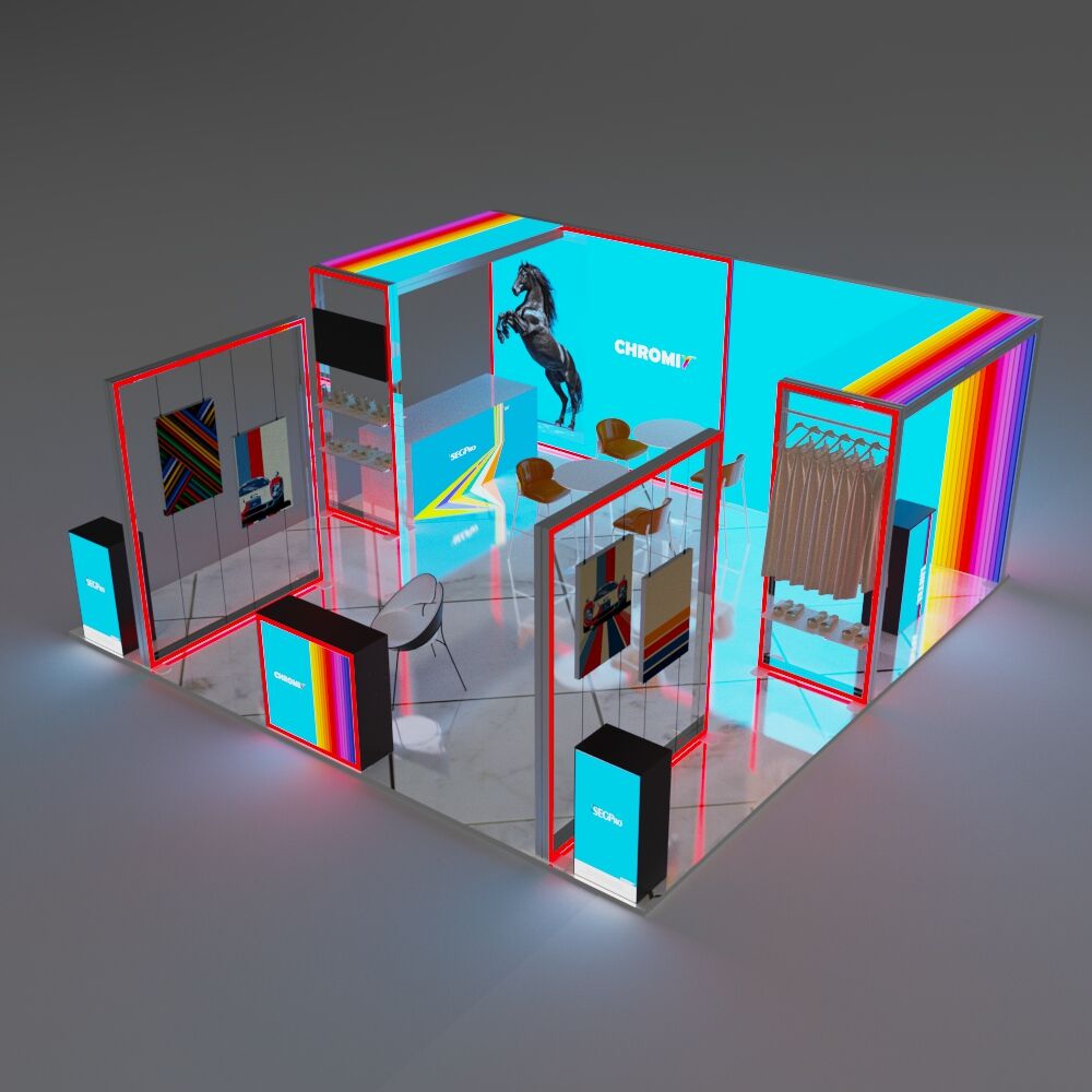 Chromix Modular RGB Led Edge Frame Booth 20x20ft