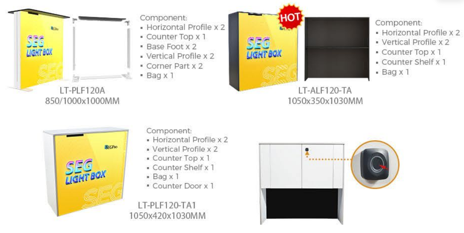 120mm light box counter