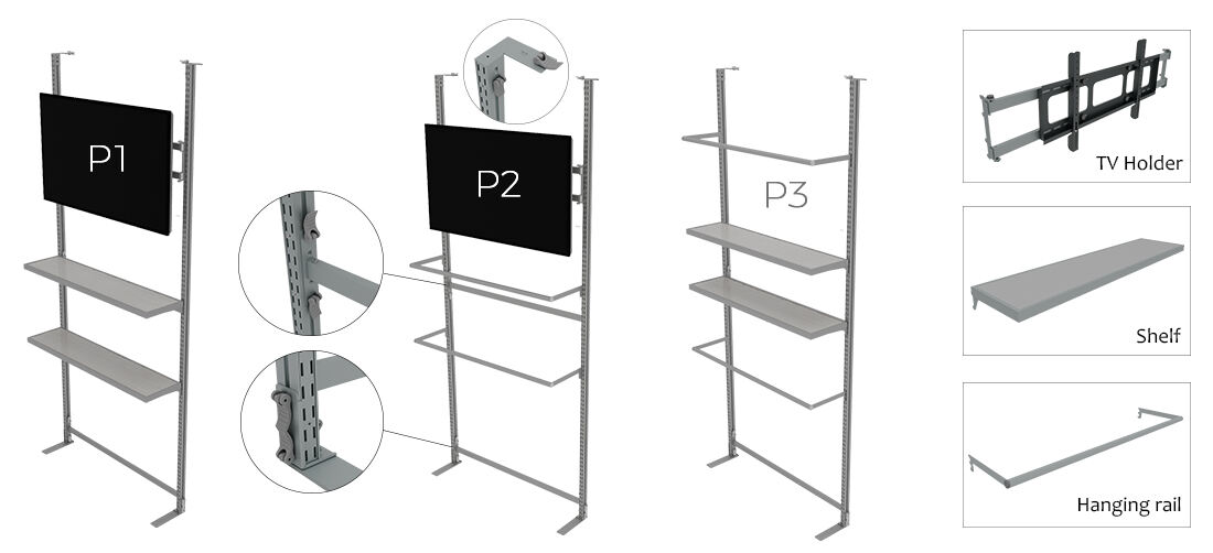 40mm AA Column with shelves TV Holder hanging rail.jpg