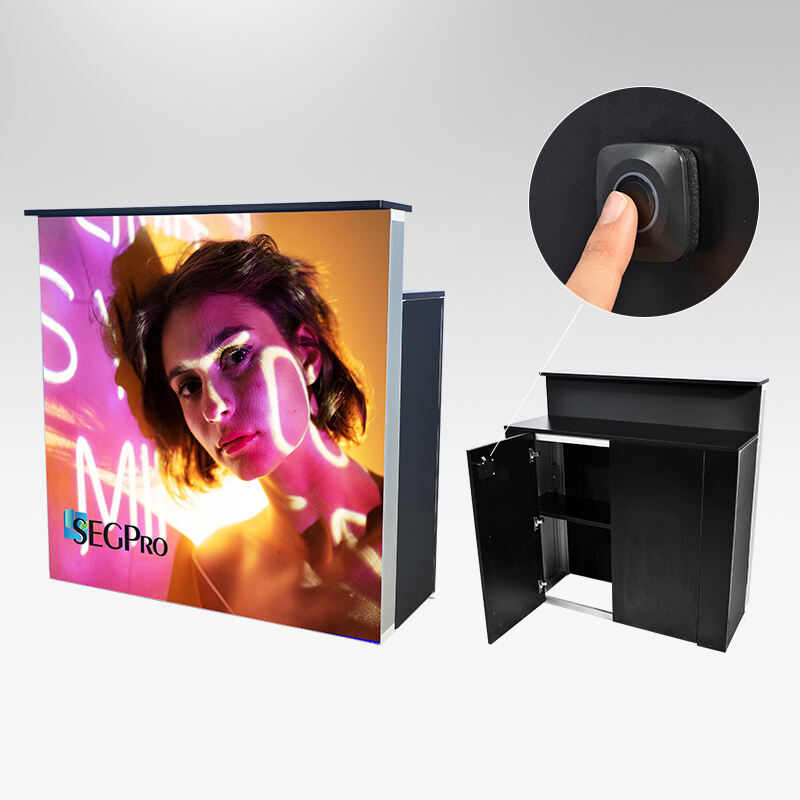 85mm Dual Countertop Light Box Counter na may Fingerprint Lock at Shelf LT-ALF85-TB