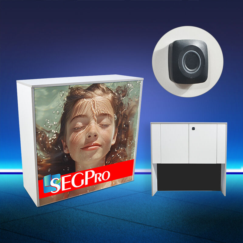 световая витрина для выставки 120 мм с полкой и замком по отпечатку пальца LT-ALF120