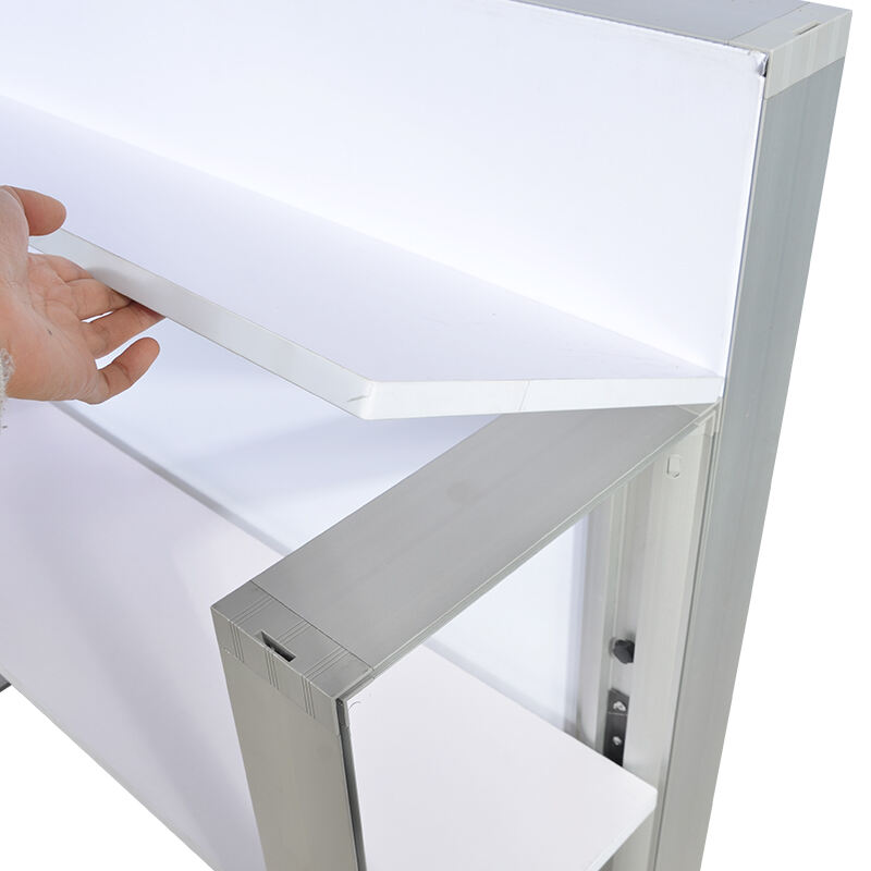 85mm Dual Countertop Light Box Counter na may Fingerprint Lock at Shelf LT-ALF85-TB