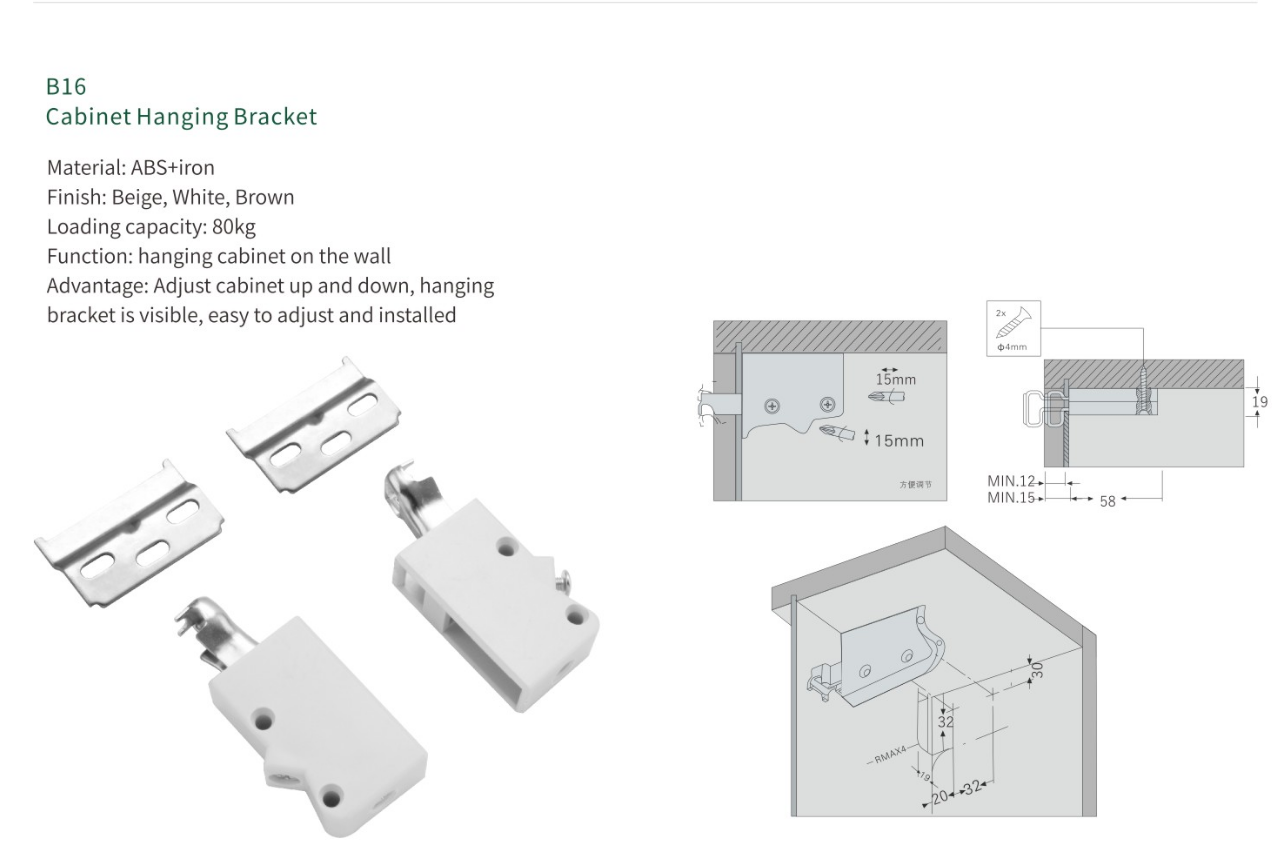 NISKO Metal Mounting Bracket Wall Hook Hanger Cabinet Holder supplier