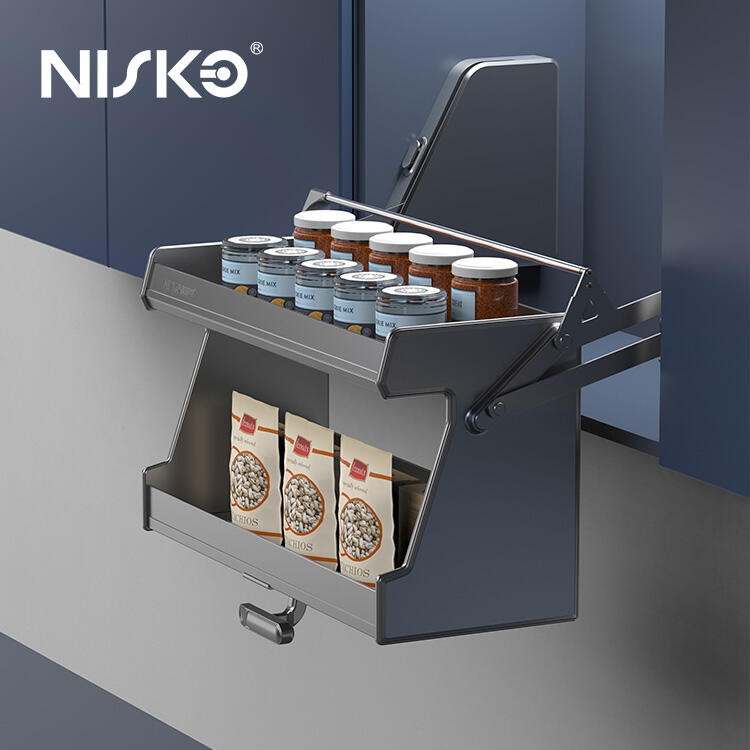 NISKO Kitchen Pull Down Basket 900mm Aluminum Elevator 