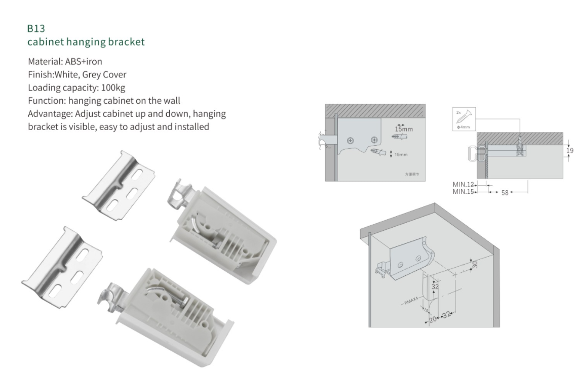 NISKO Heavy Loading Overhead Wall Hanging Bracket details