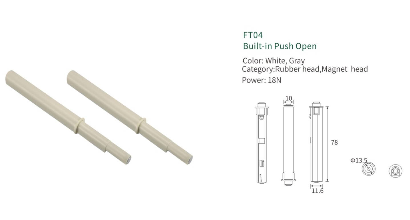 NISKO Built-In Bumper Push Latch with Rubber and Magentic Tip supplier