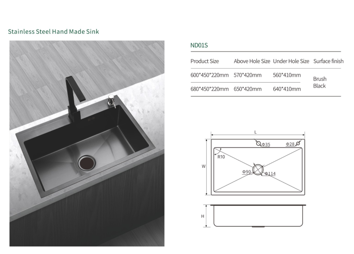 NISKO Workstation Single Bowl Stainless Steel Kitchen Sink Kit  details