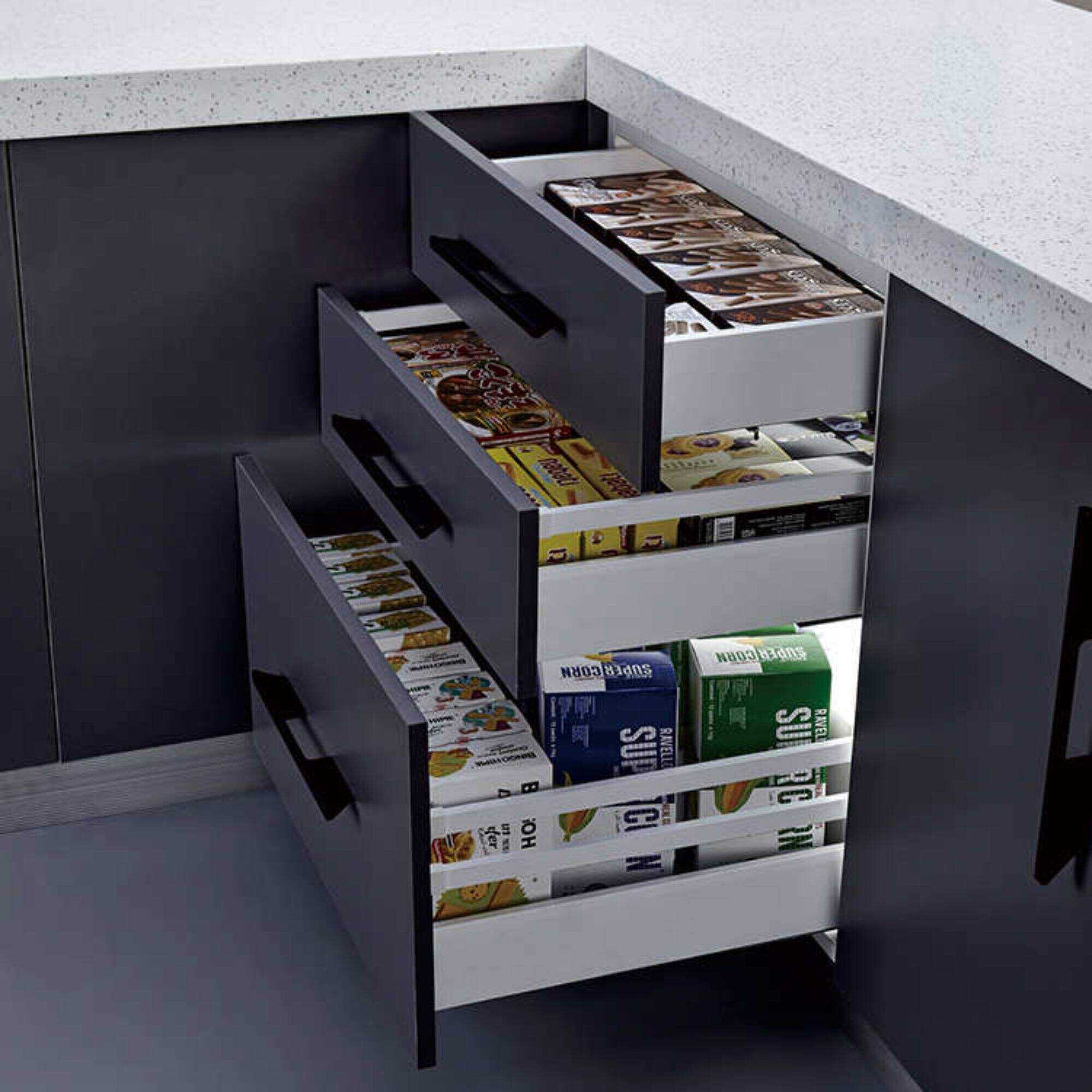 Maximize Kitchen Efficiency With Iron Cabinet Soft Closing Drawers