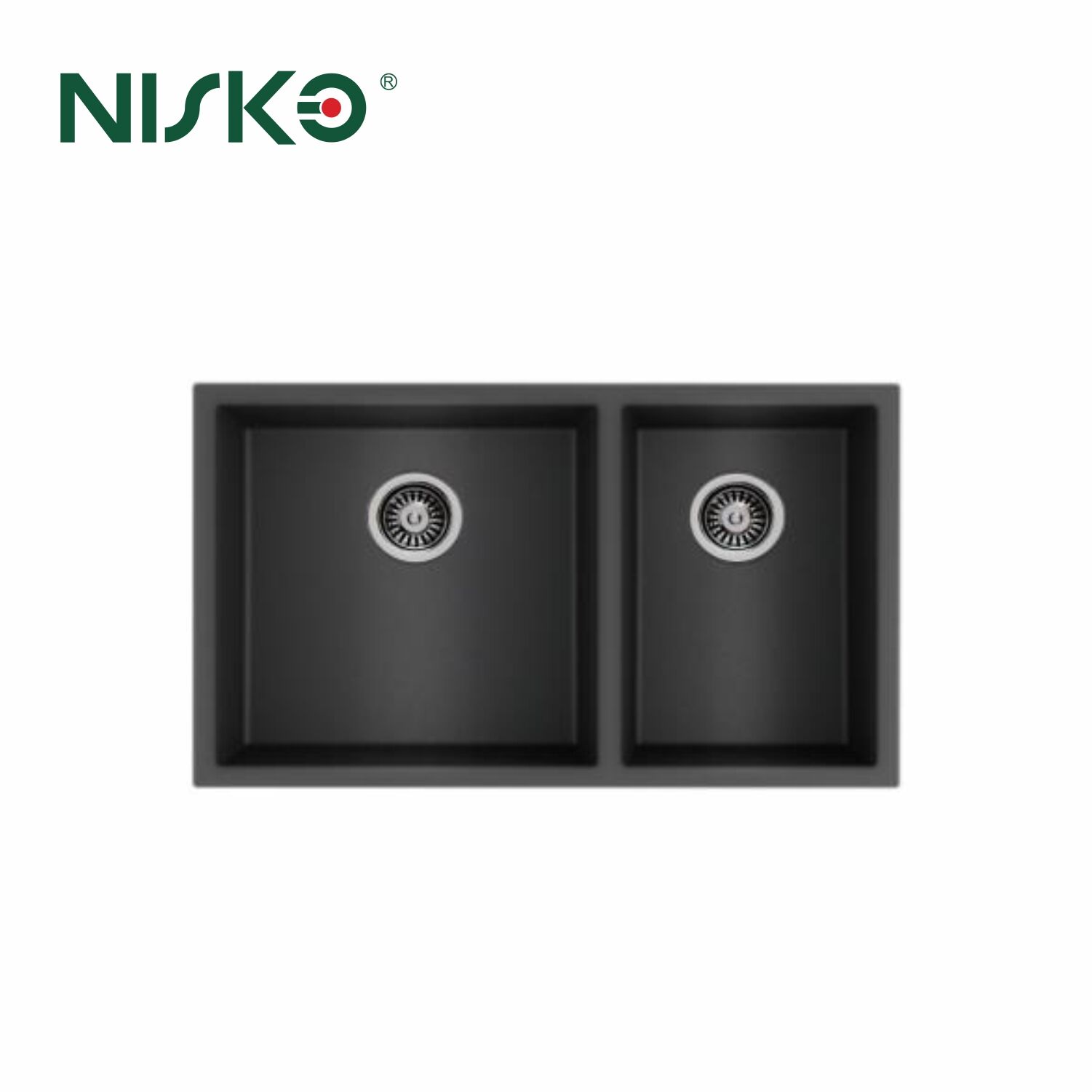 NISKO Under Mount Metallic Finish Double Bowl Sink