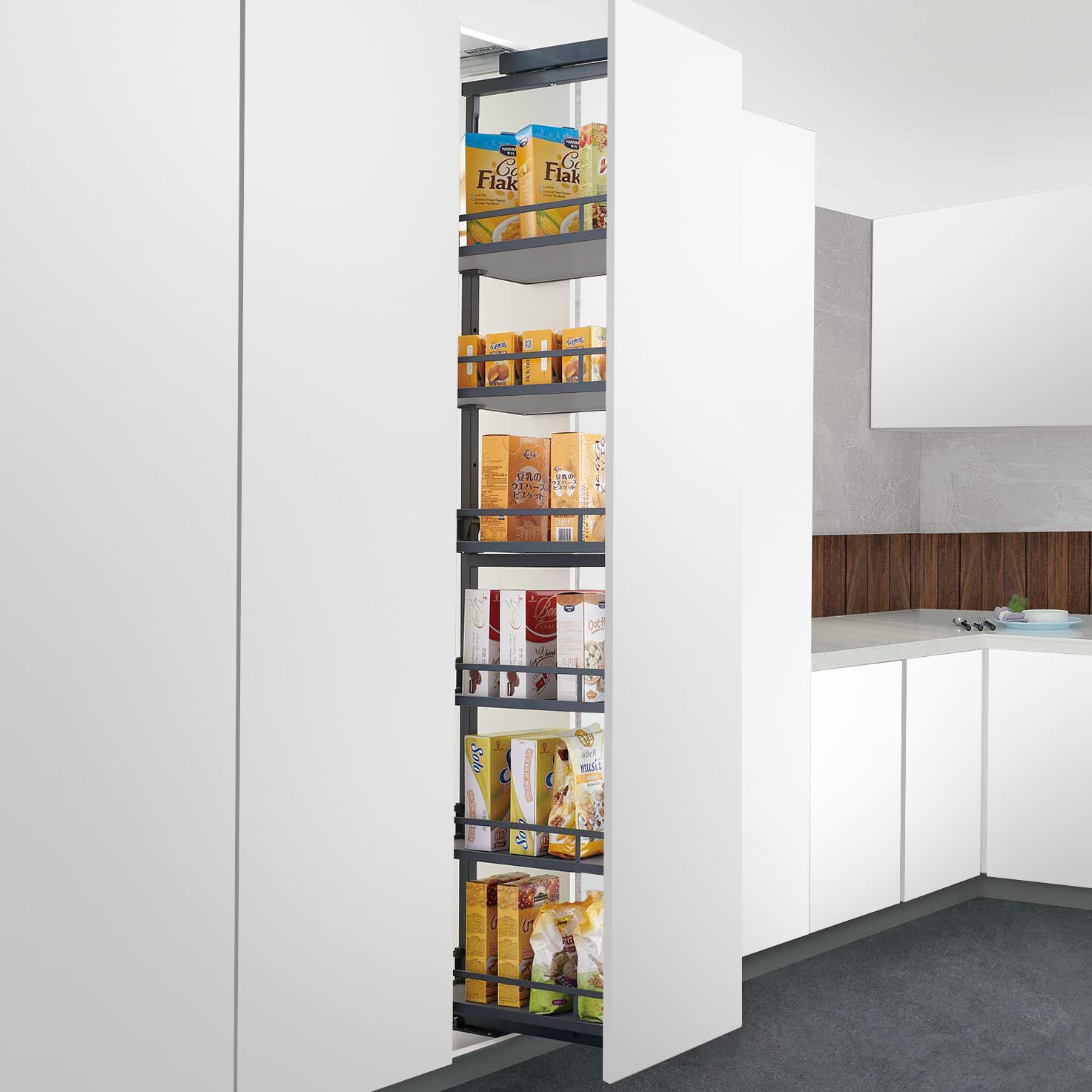 Kitchen Storage Cabinet Soft Closing MDF Tall Unit