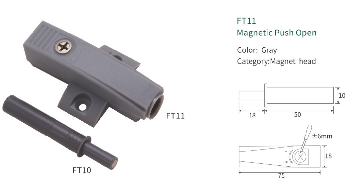 NISKO Magnetic Latch Push Open Cupboard Door Damper  factory