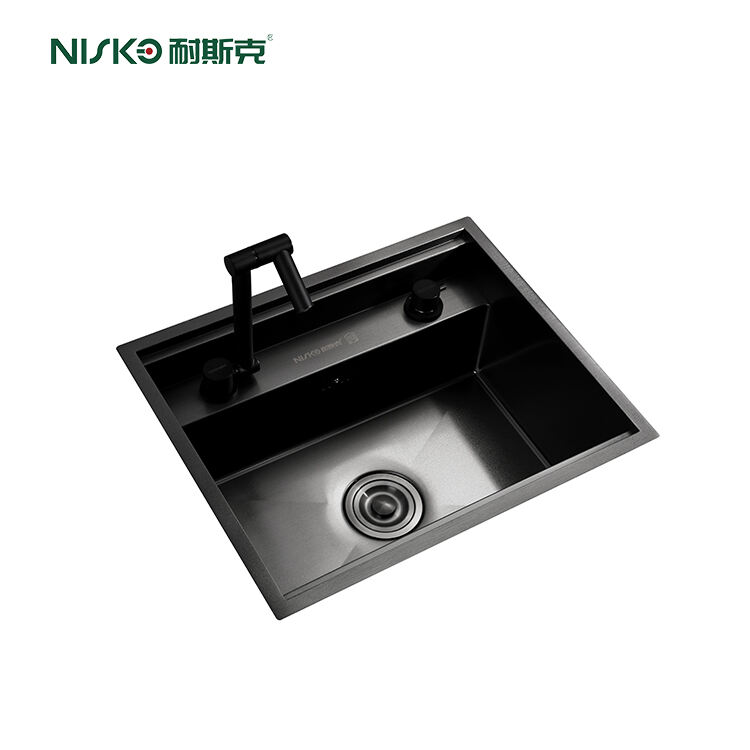 Kitchen Undermount Black Single Bowl Stainless Steel Sink