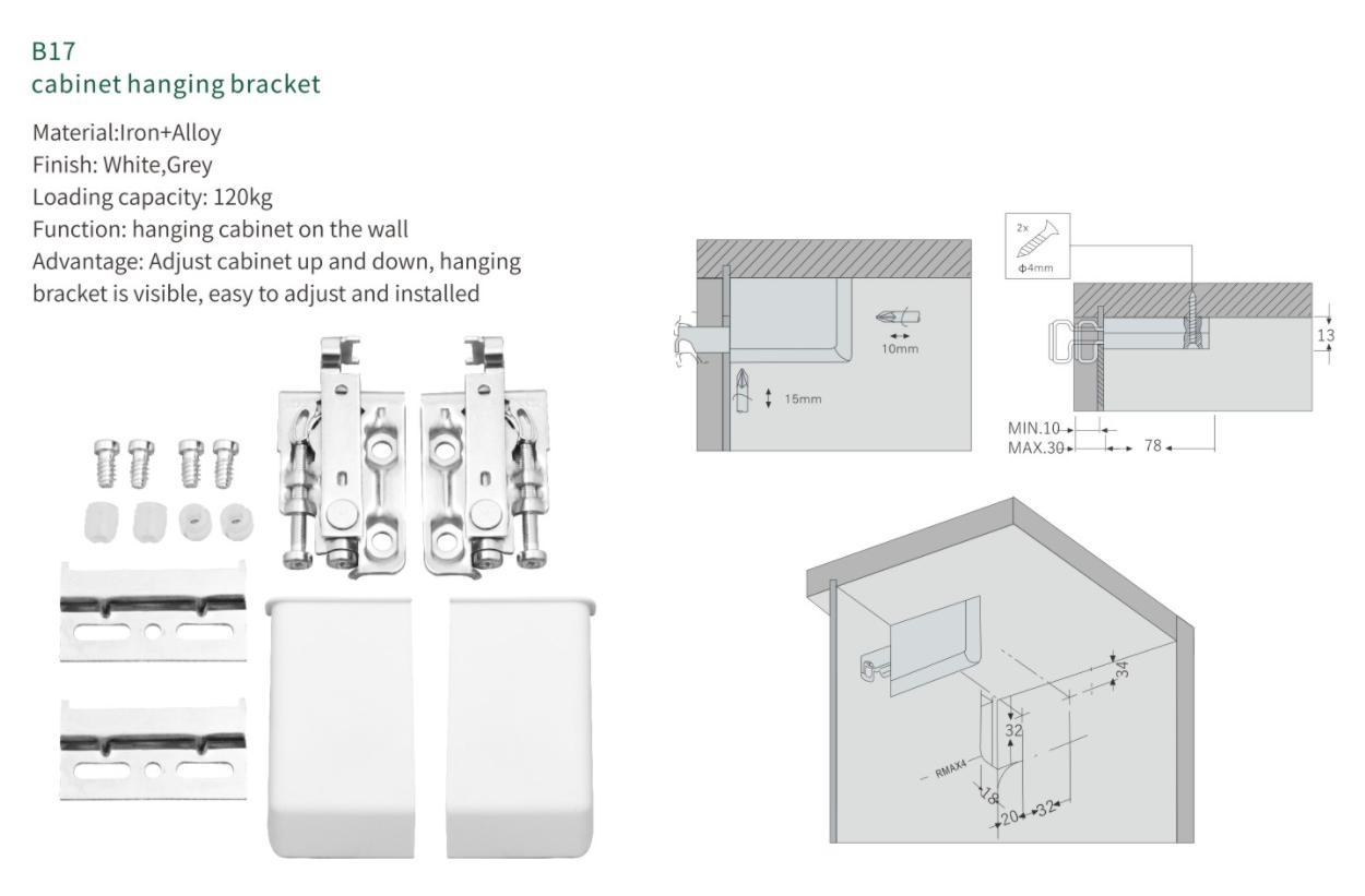 NISKO Cabinet Hardware Heavy Duty Hanging Bracket  factory