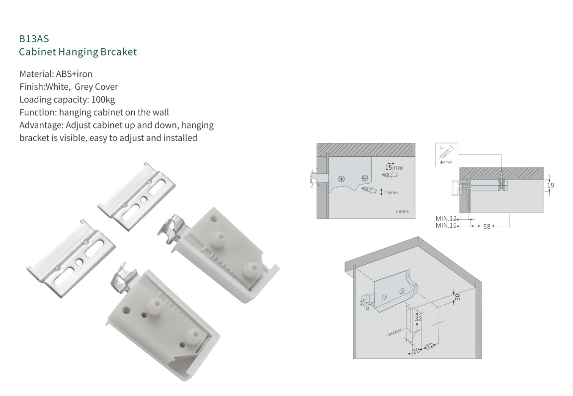 NISKO Bracket with Plastic Housing for Kitchen Cabinet factory